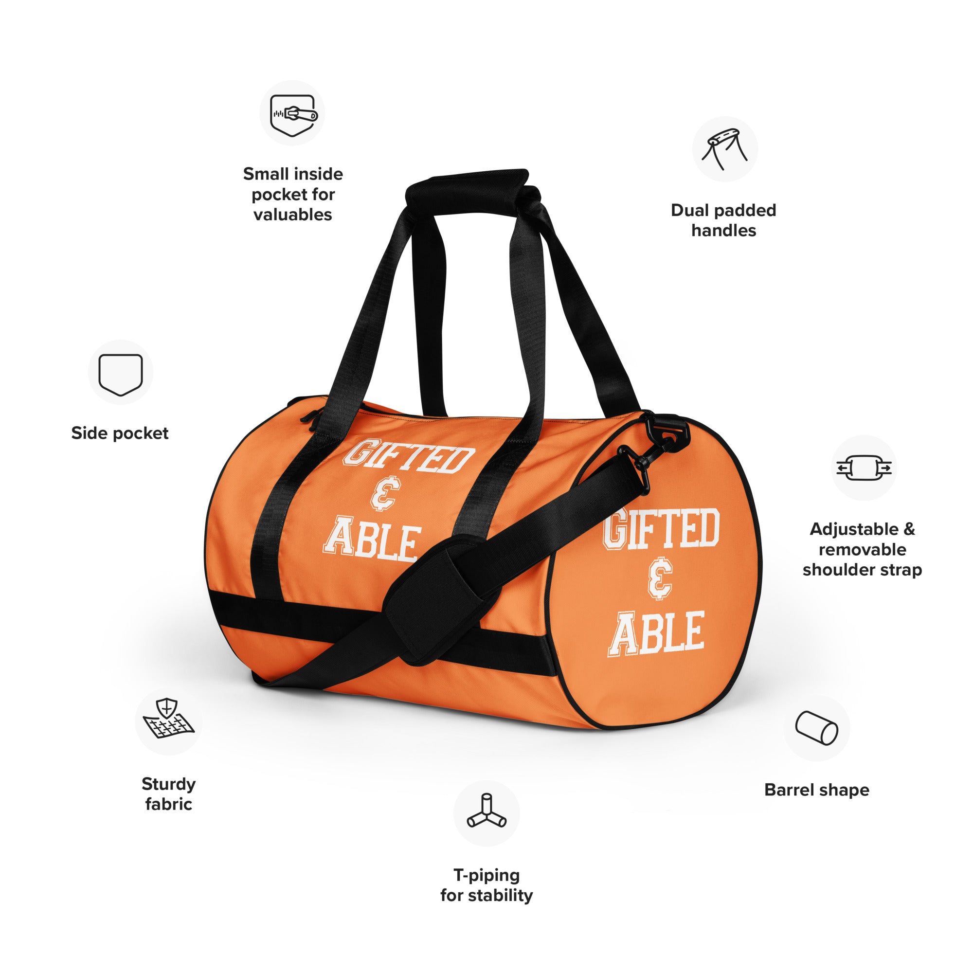 Orange Collegiate Gym Bag