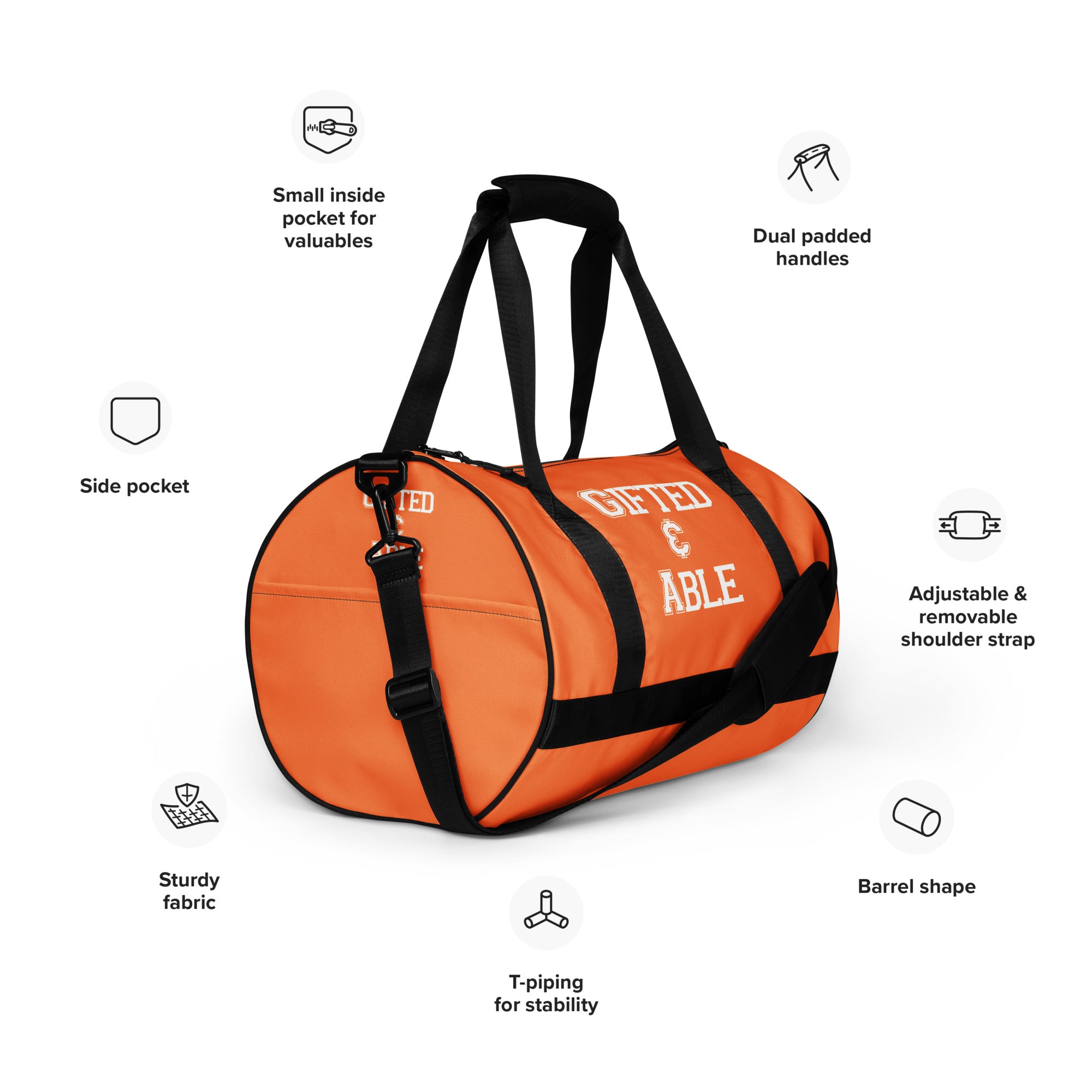 Orange Collegiate Gym Bag