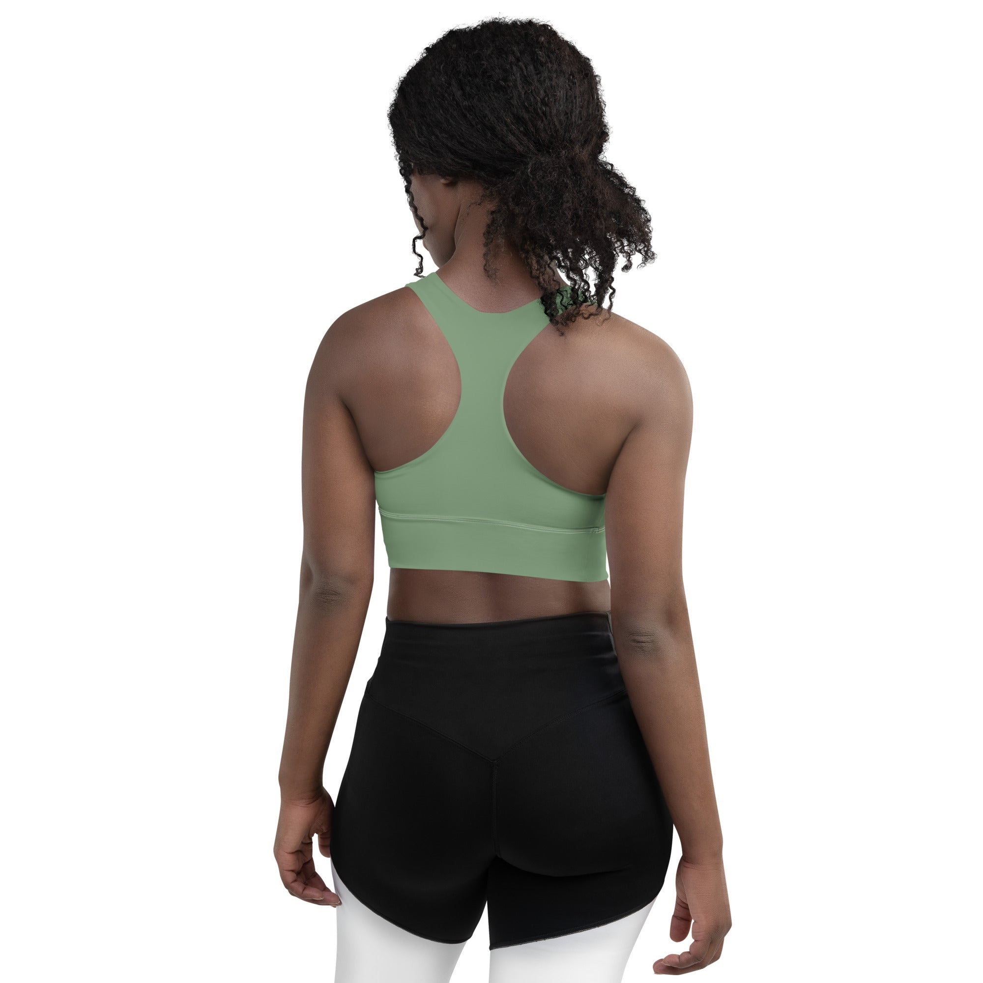 Camo Green Signature Longline sports bra