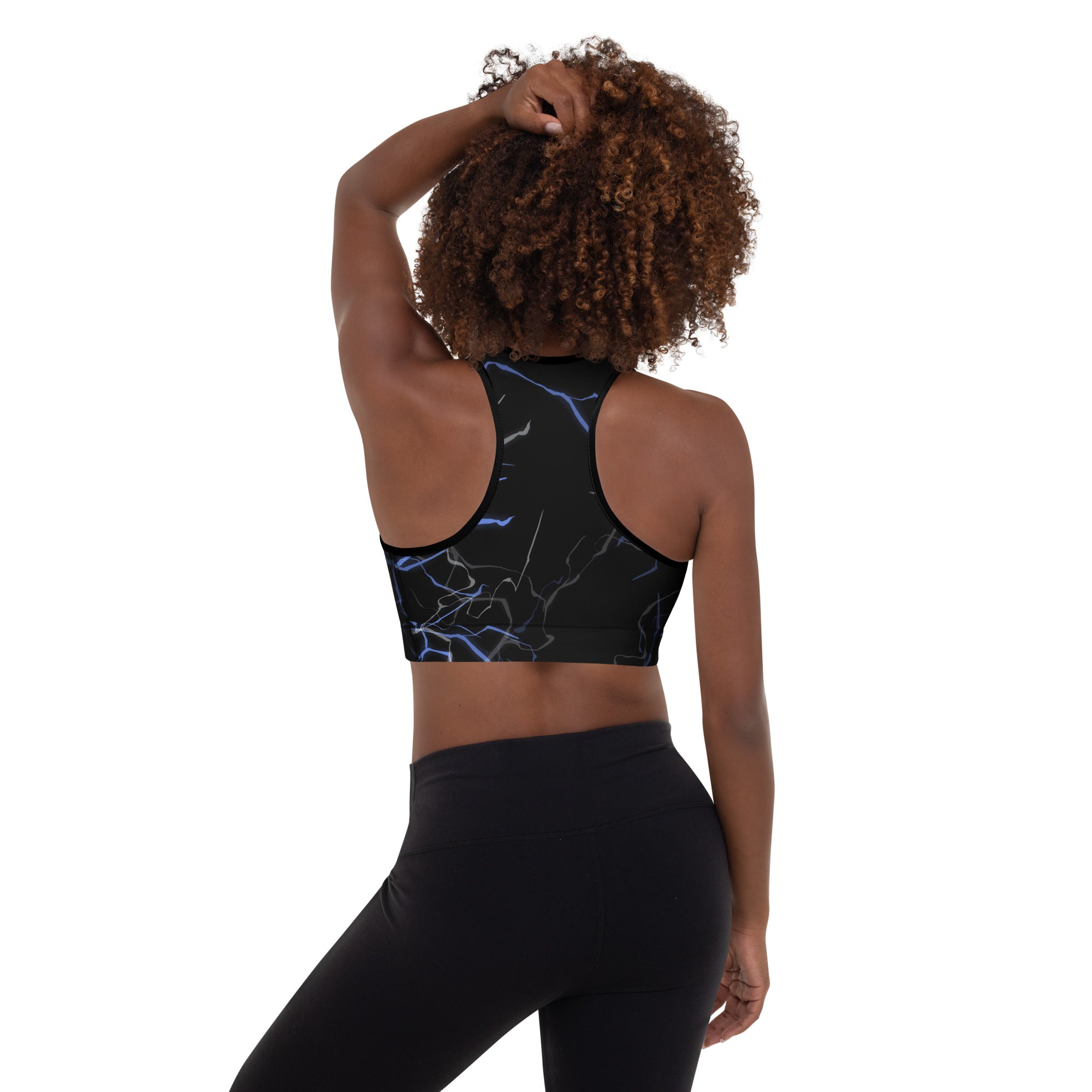 Black Lightning Padded Sports Bra