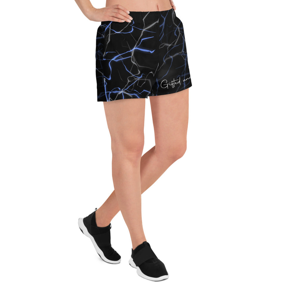 Black Lightning Women’s Recycled Athletic Shorts