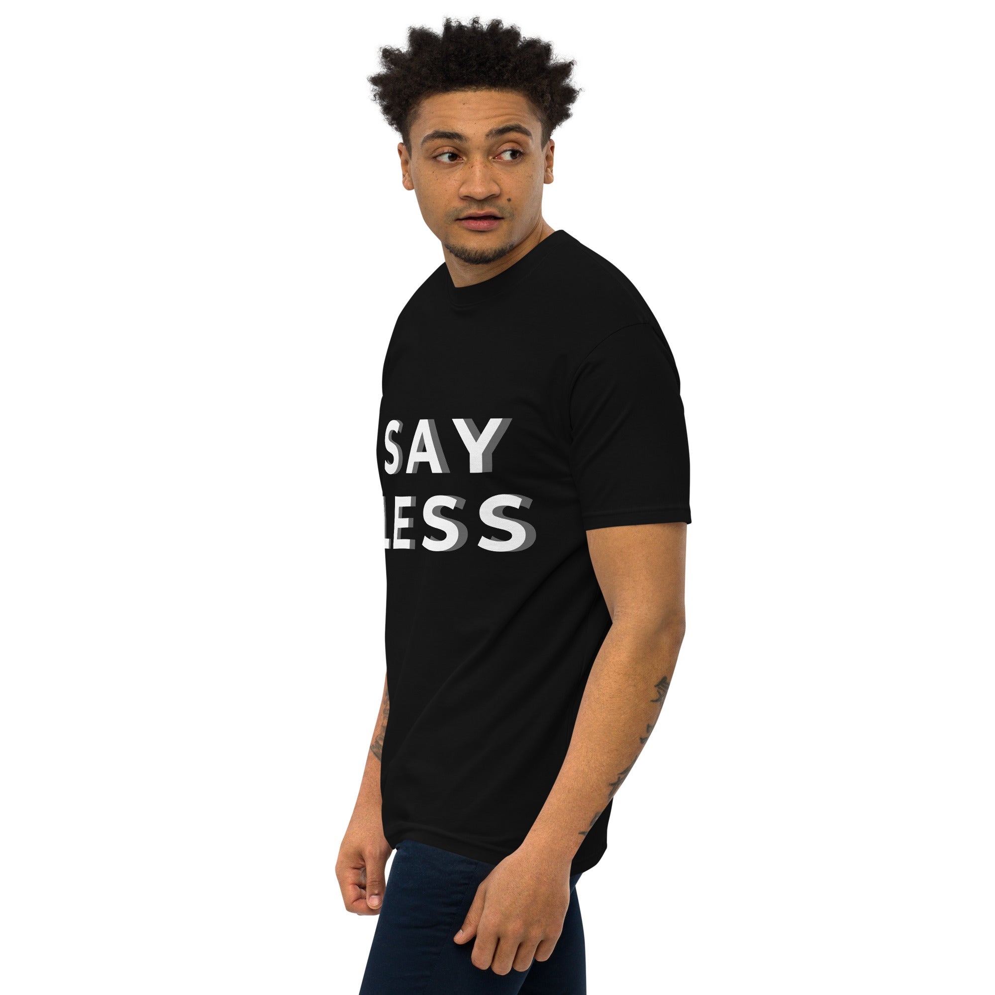 Say Less Men’s premium heavyweight tee