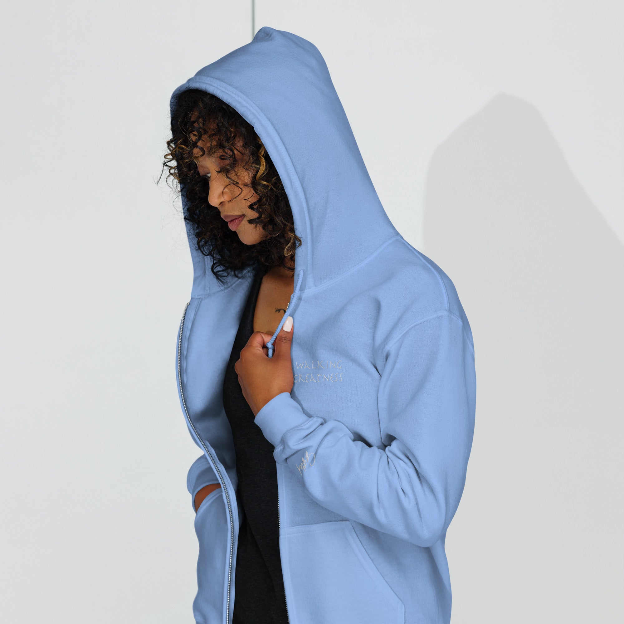 Walking Greatness Embroidered heavy blend zip hoodie