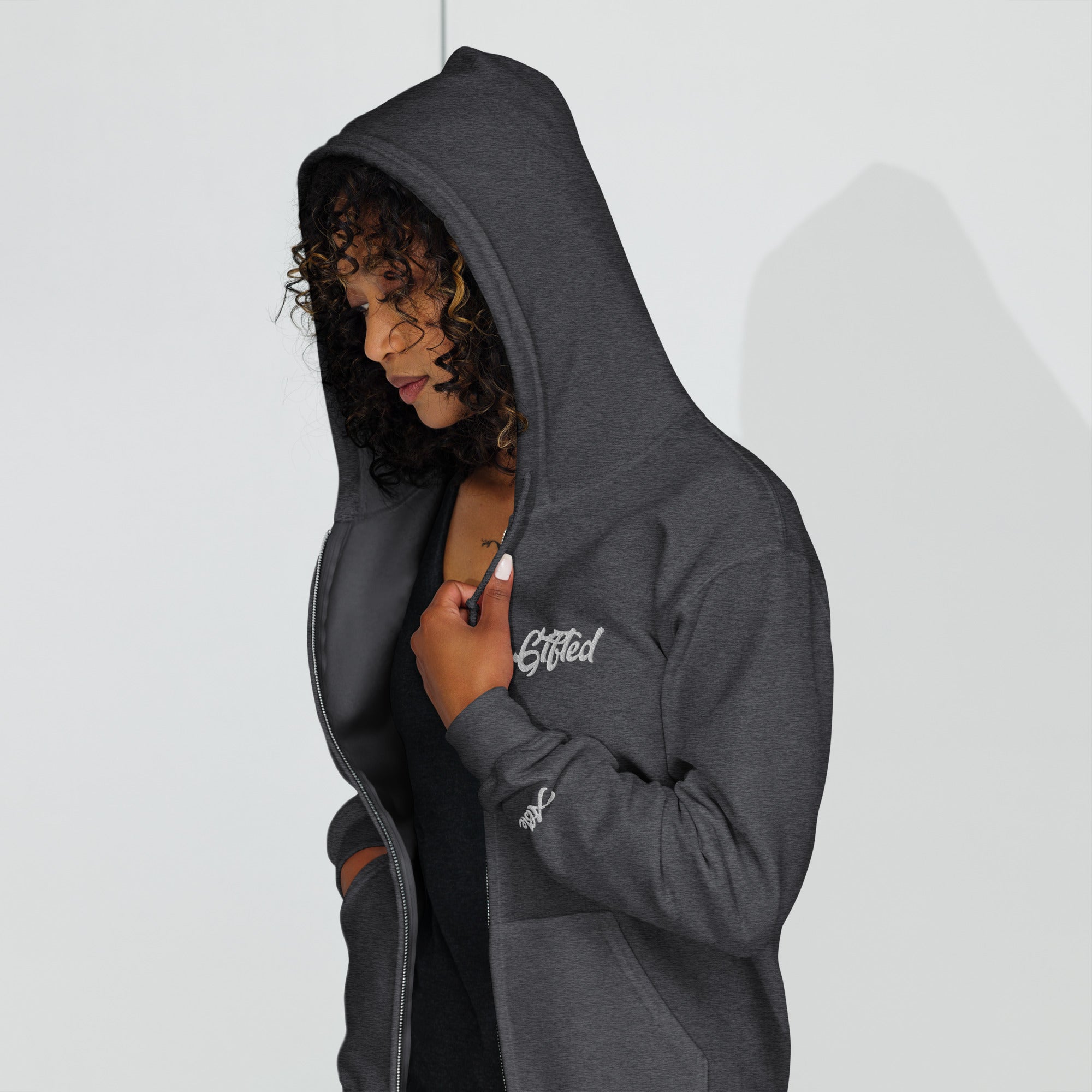 "Gifted" Embroidered Full-Zip Hooded Jacket
