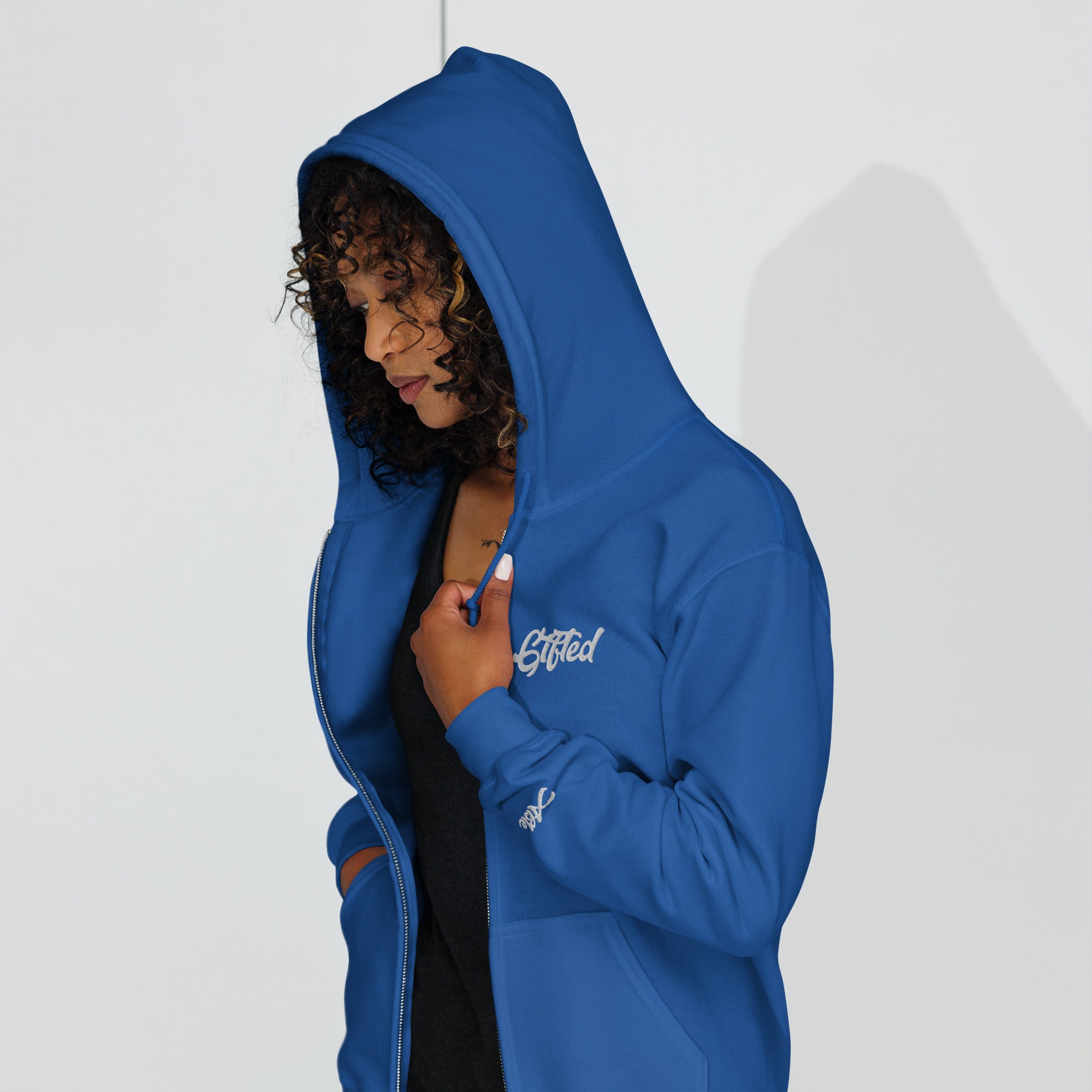 "Gifted" Embroidered Full-Zip Hooded Jacket
