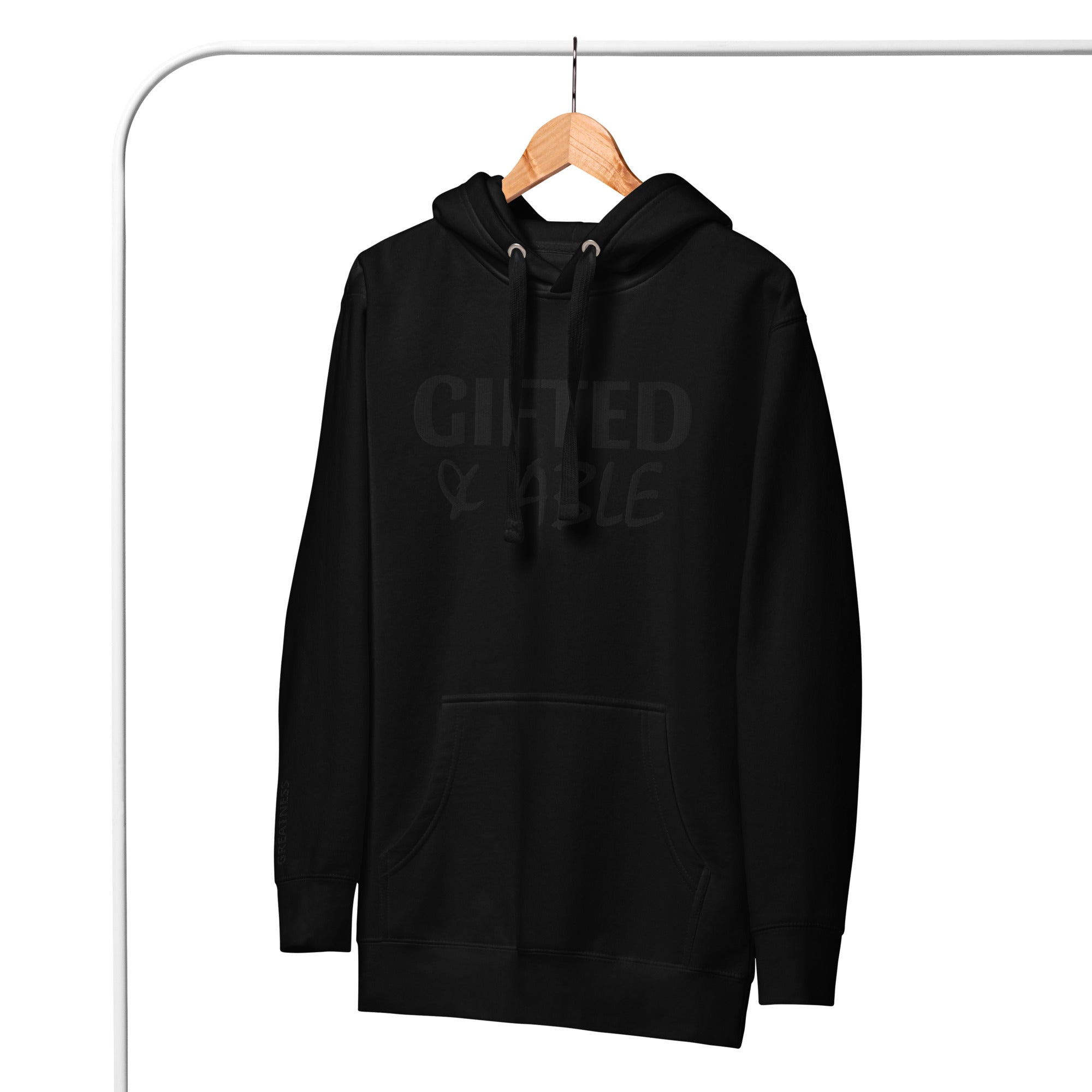 Black on Black Embroidered Hoodie