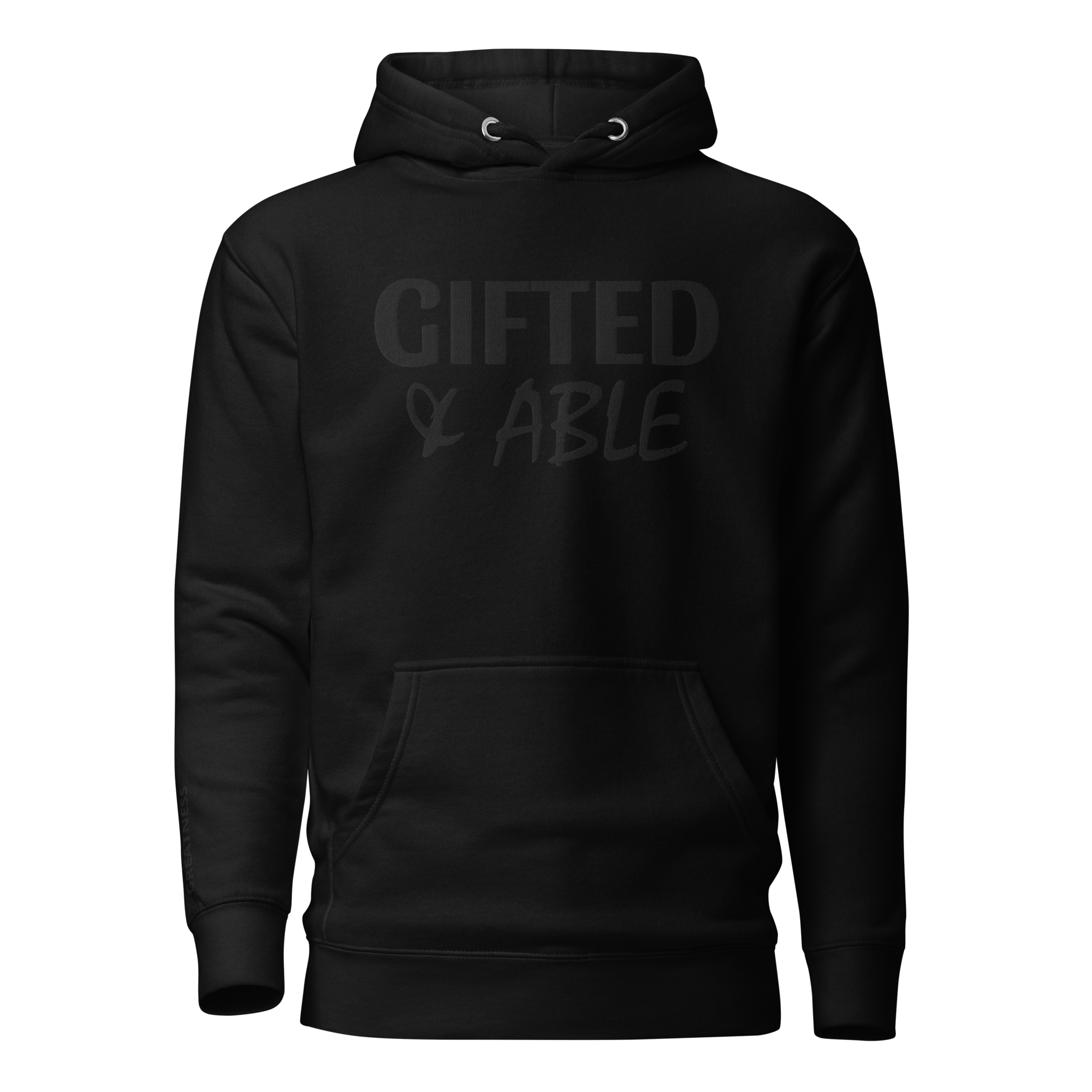 Black on Black Embroidered Hoodie