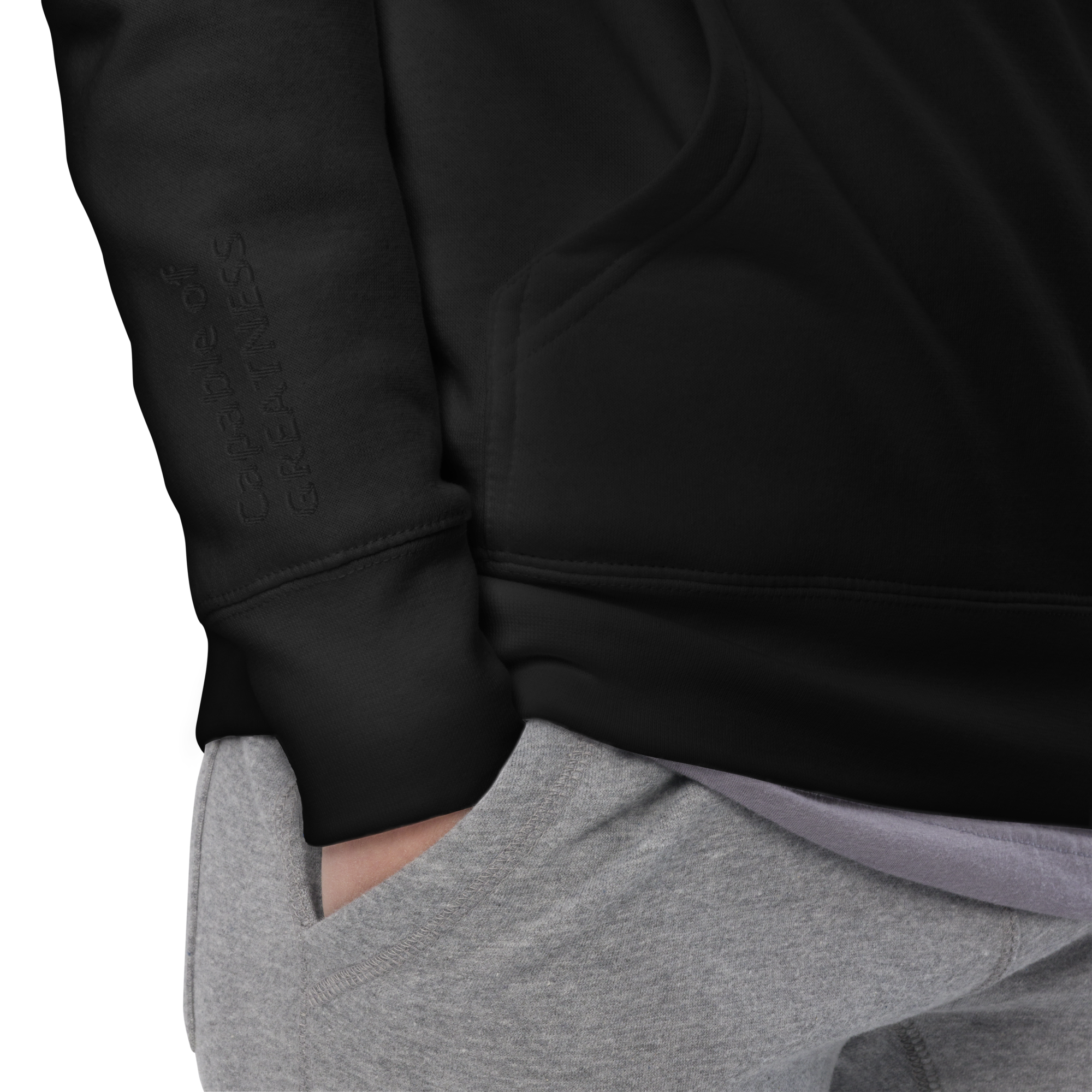 Black on Black Embroidered Hoodie