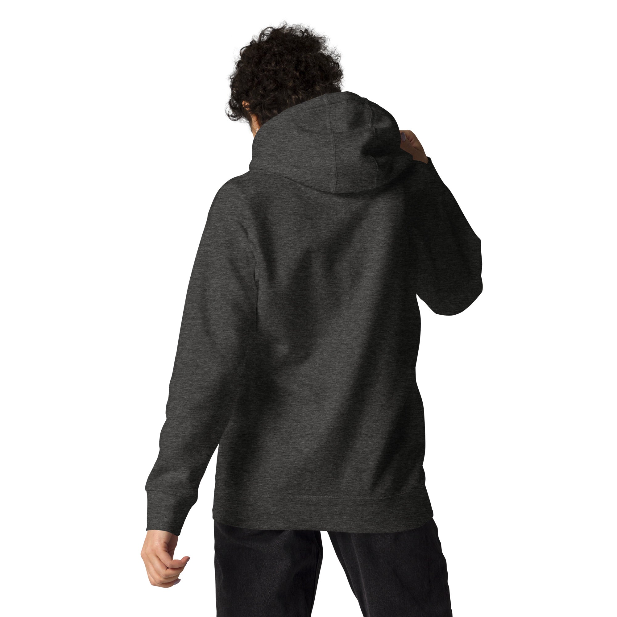 Charcoal Solid Embroidered Hoodie