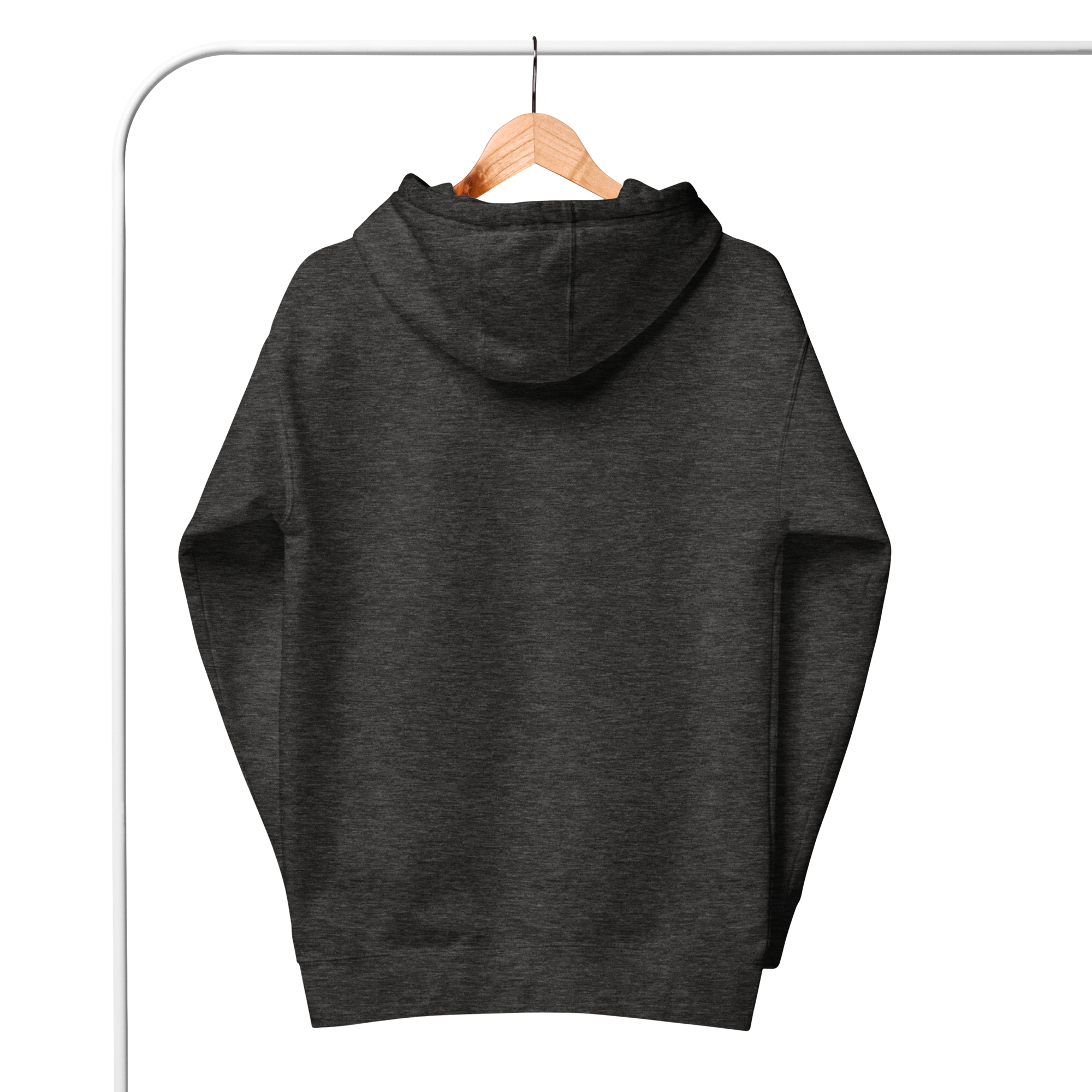 Charcoal Solid Embroidered Hoodie