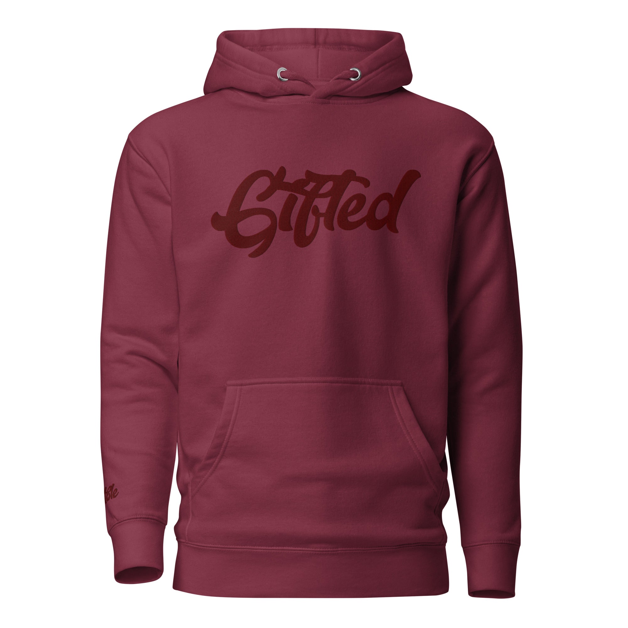Gifted Maroon Embroidered Hoodie