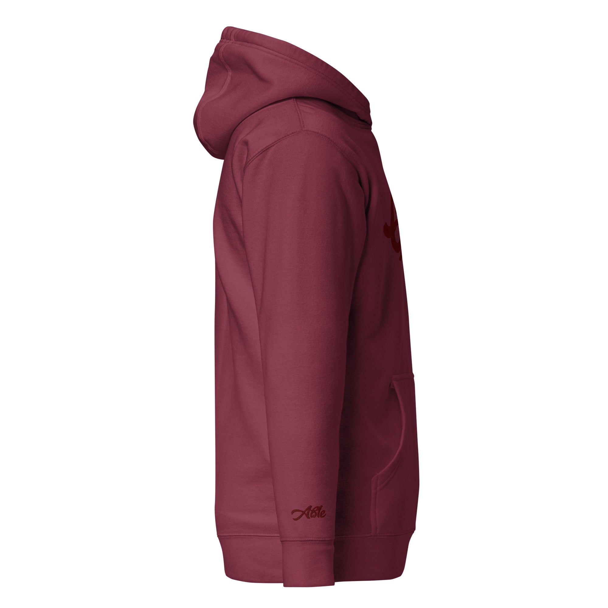 Gifted Maroon Embroidered Hoodie