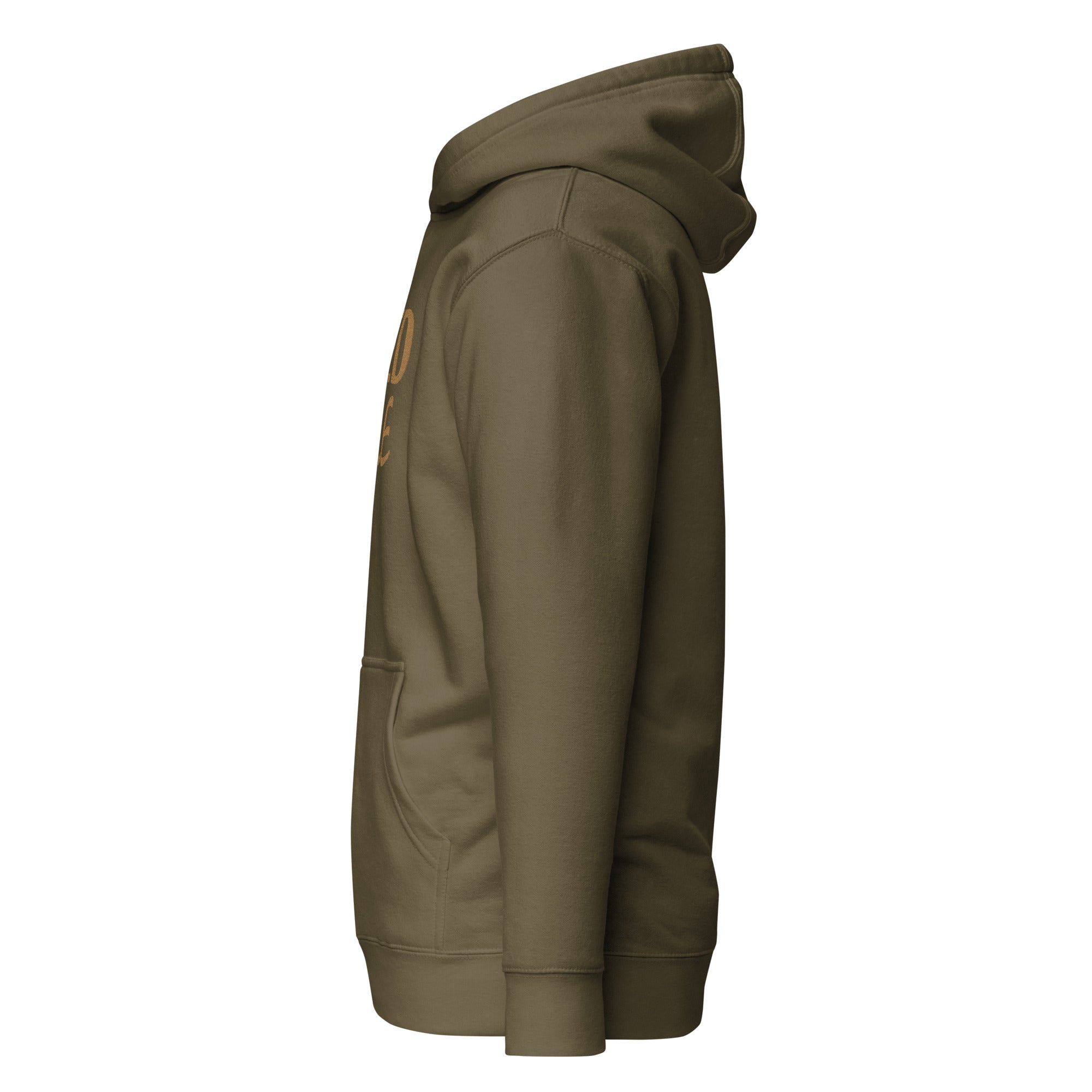 Olive/Gold Embroidered Hoodie