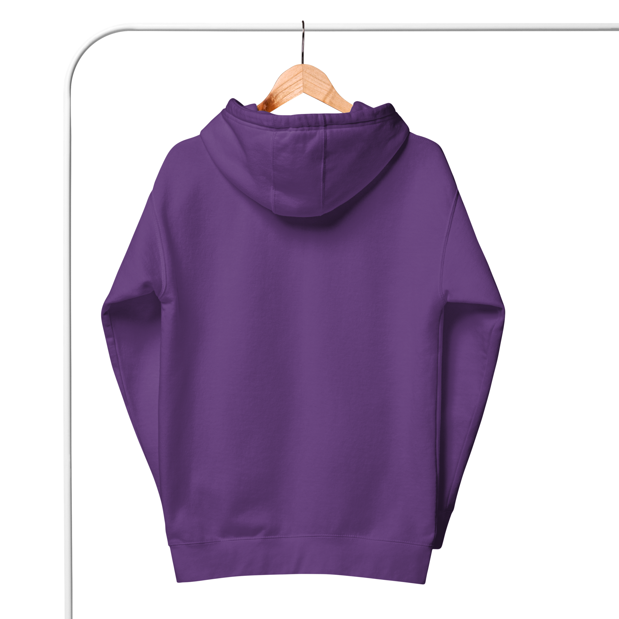 Royalty Purple Solid Embroidered Hoodie