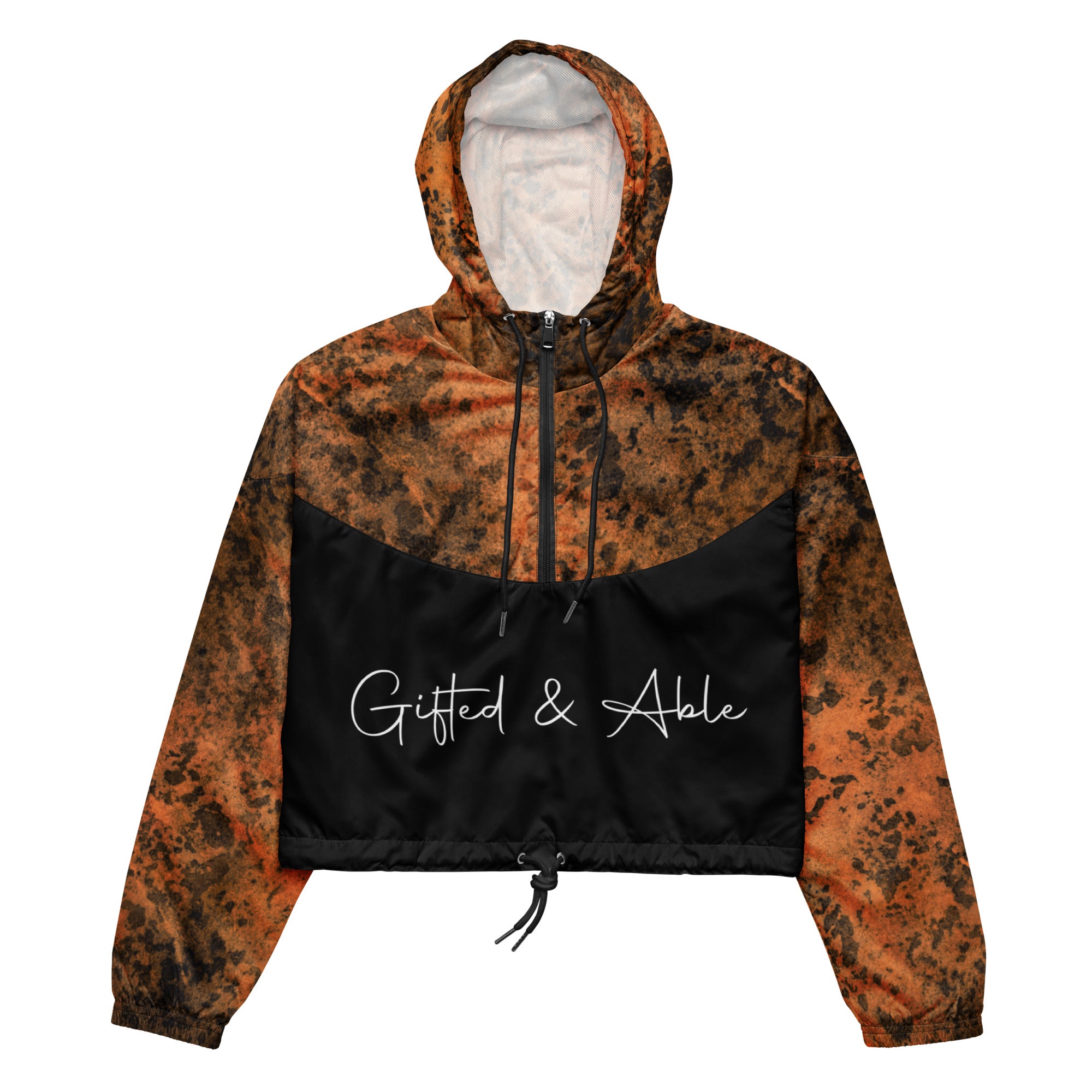 Orange Grunge cropped windbreaker