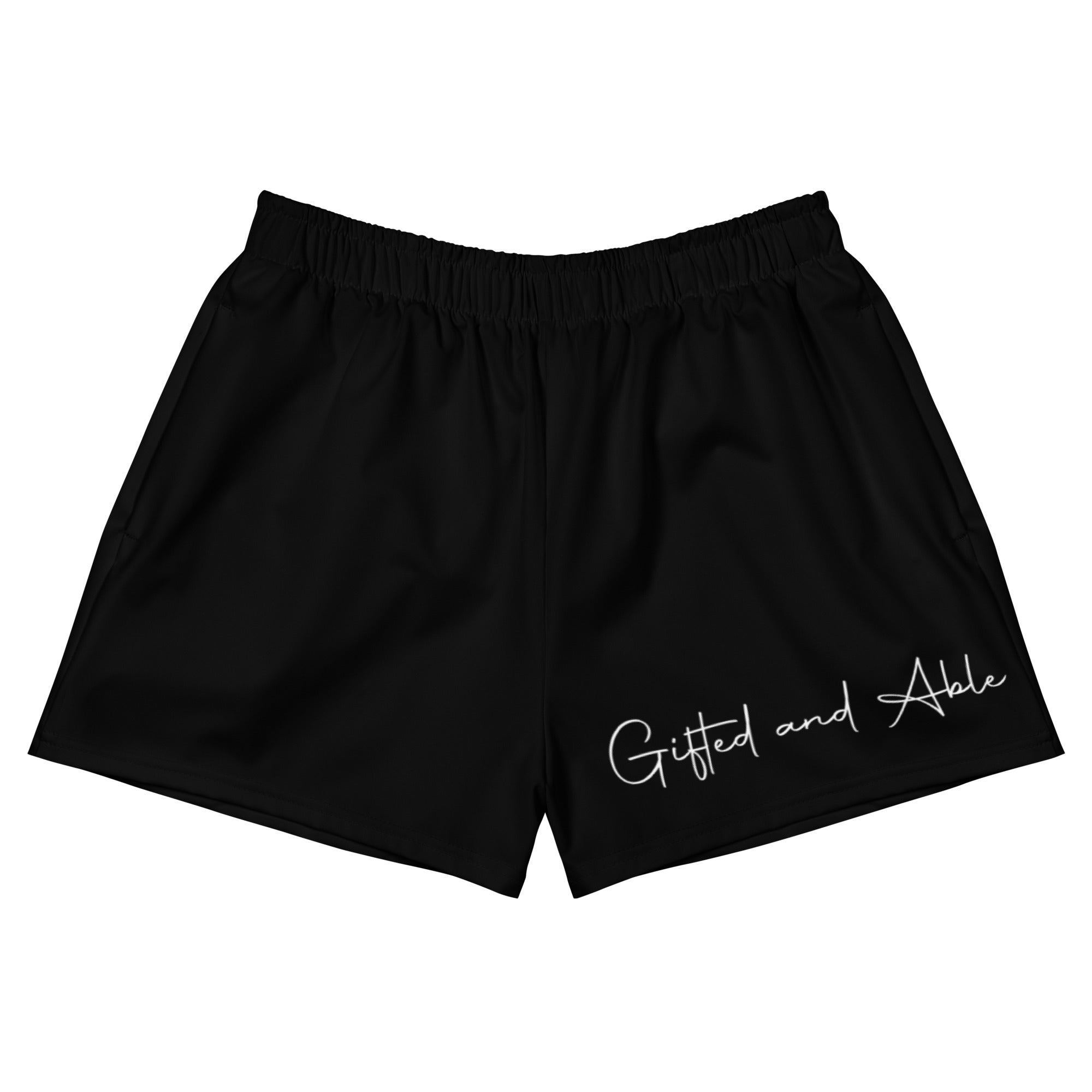 Women's Black Recycled Athletic Shorts
