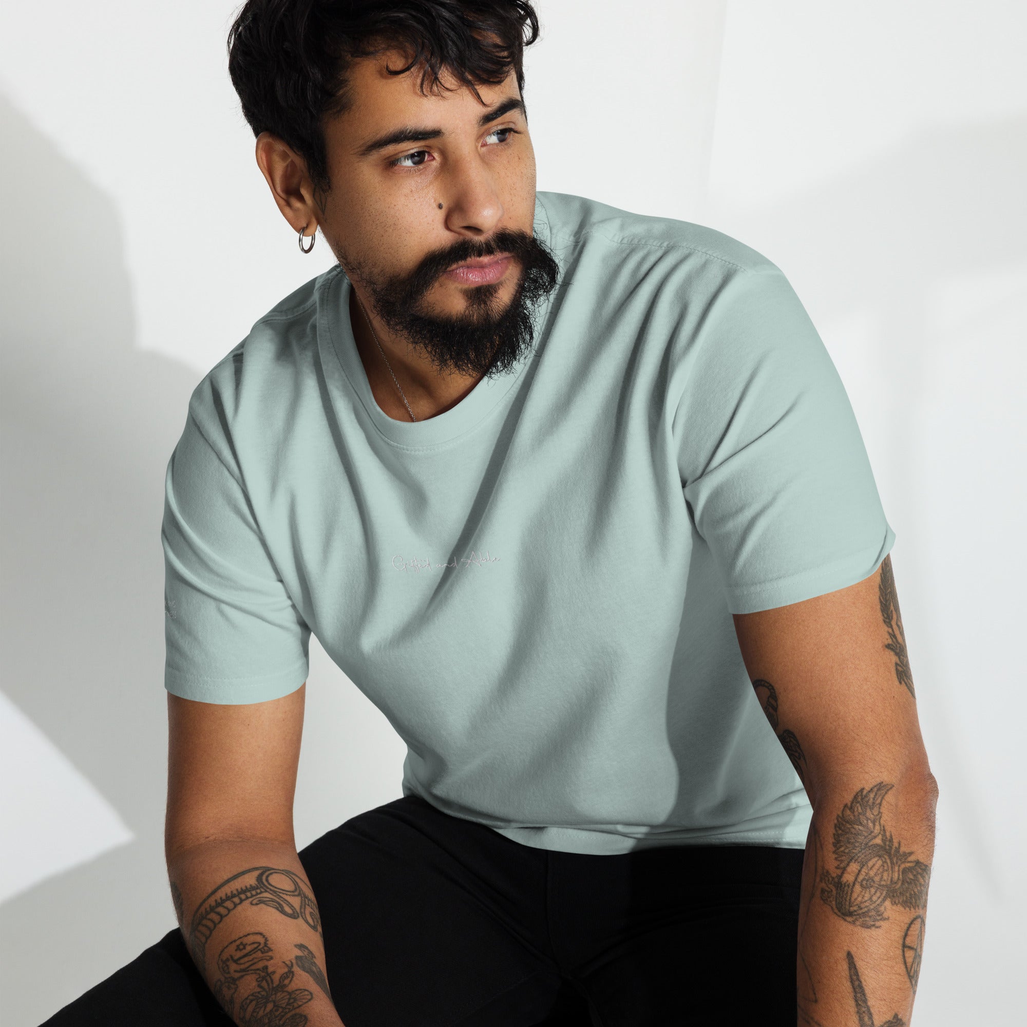 Men’s premium heavyweight Embroidered tee