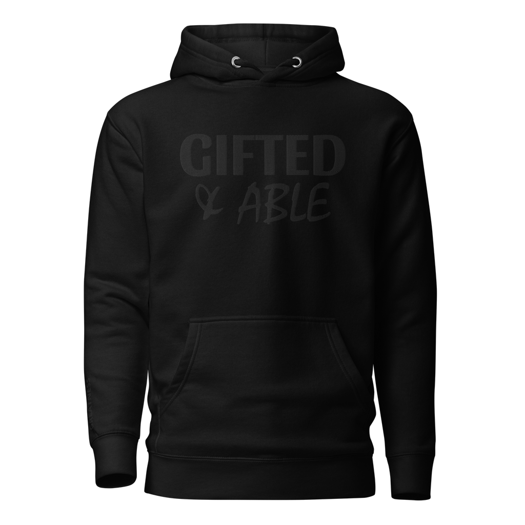 Black on Black Embroidered Hoodie