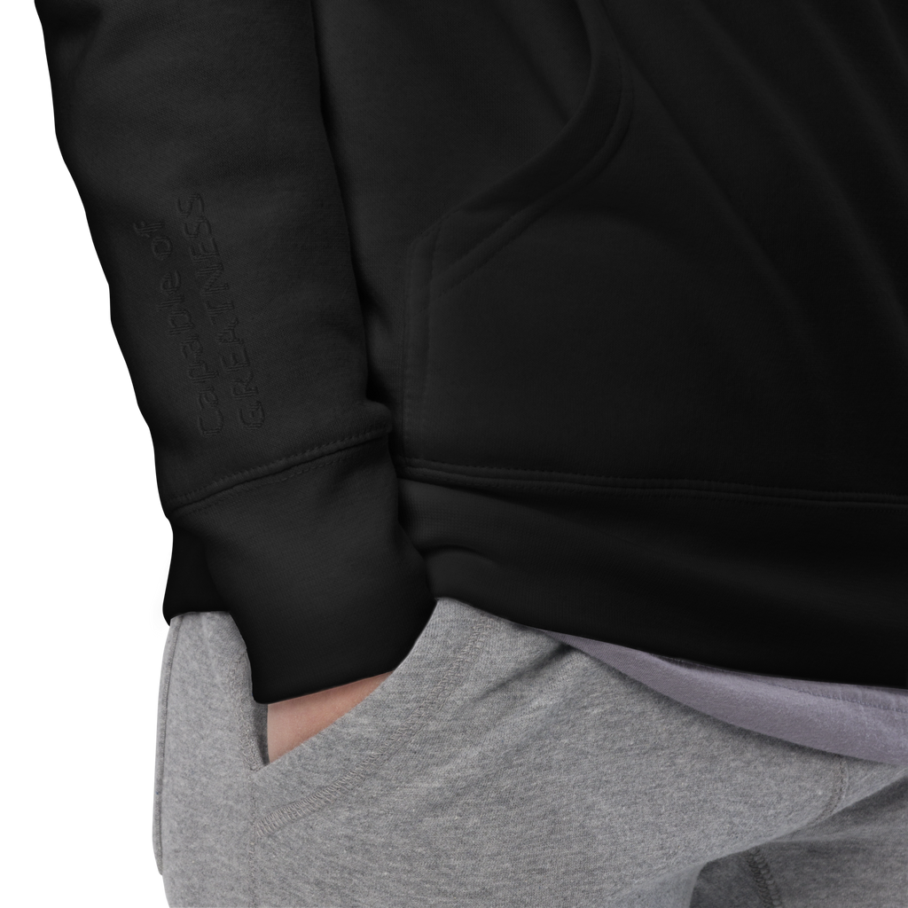 Black on Black Embroidered Hoodie