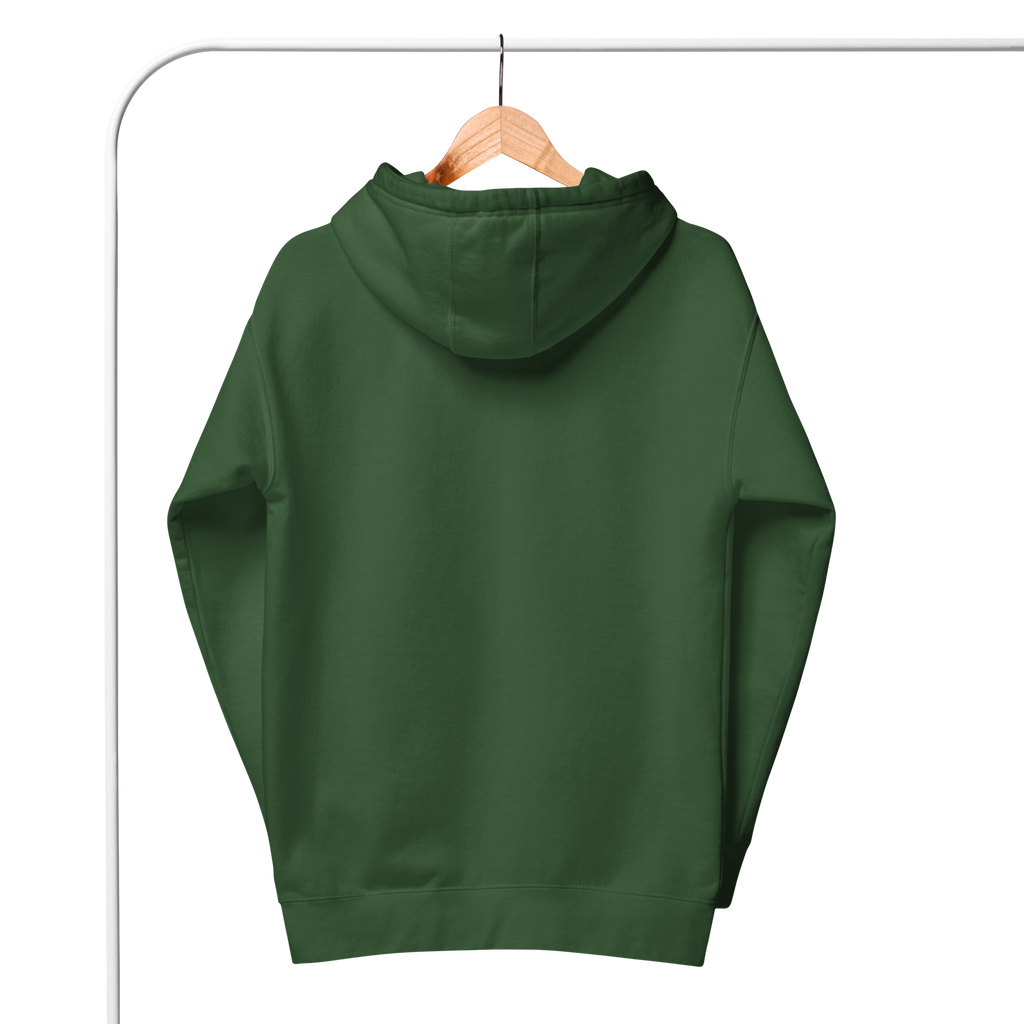 Forest Green Solid Embroidered Hoodie