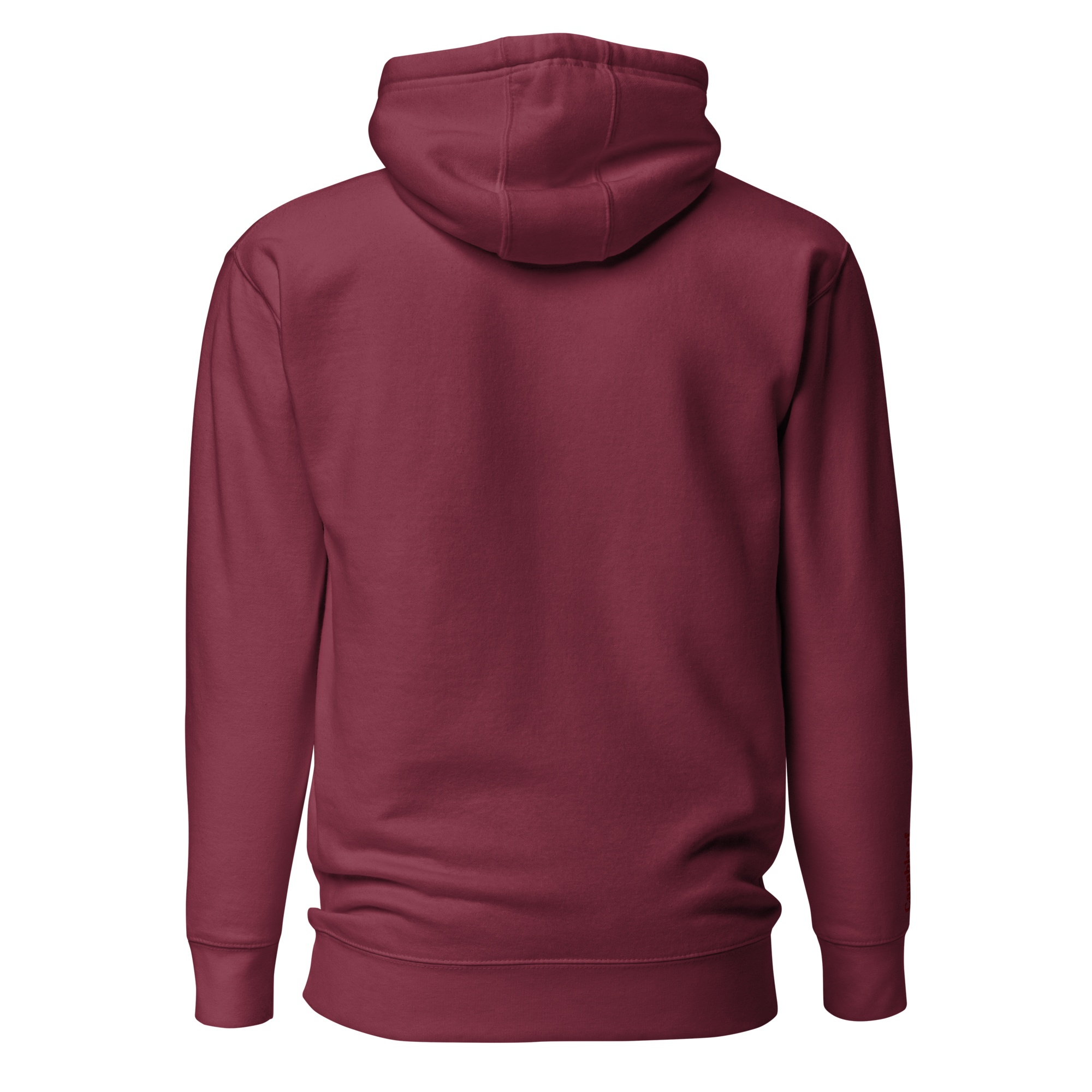 Maroon Solid Embroidered Hoodie