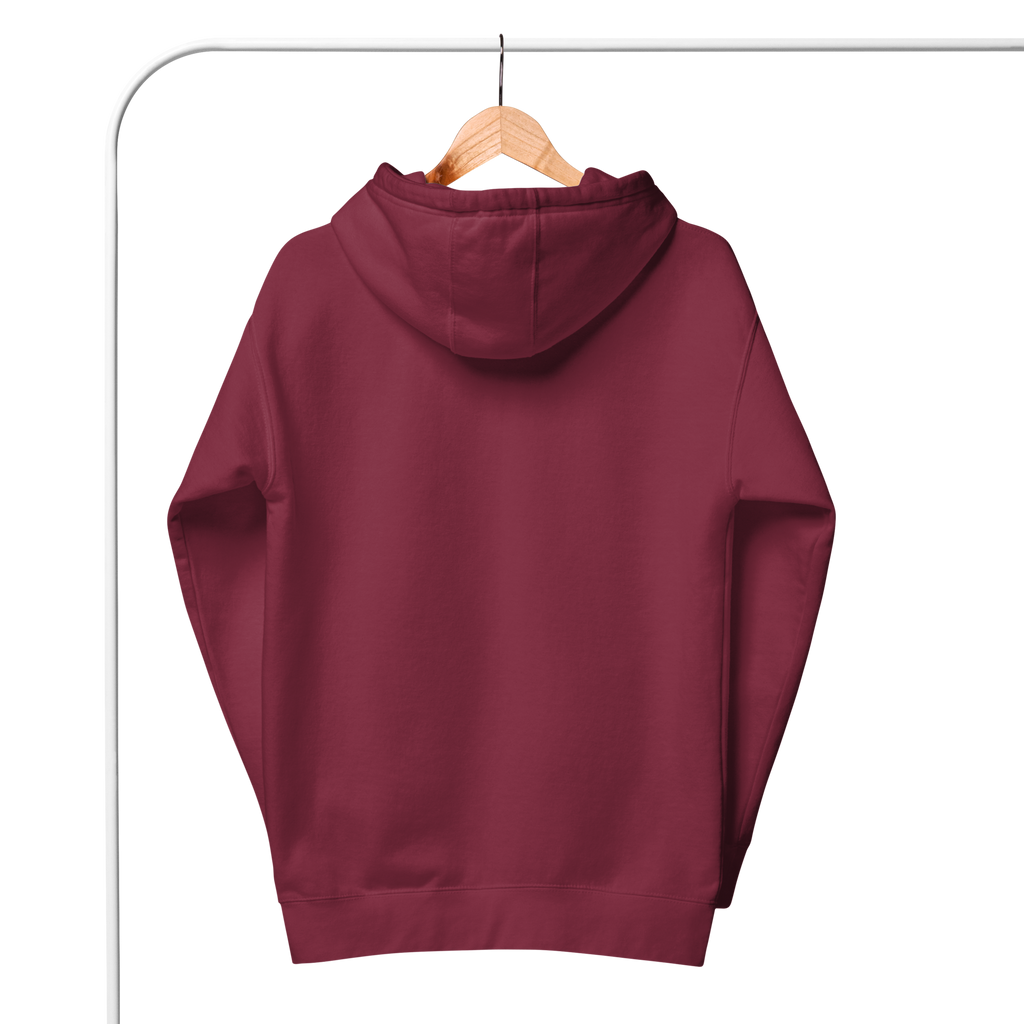 Maroon Solid Embroidered Hoodie