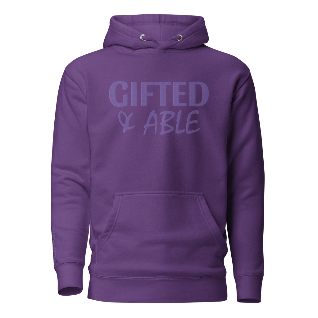Royalty Purple Solid Embroidered Hoodie