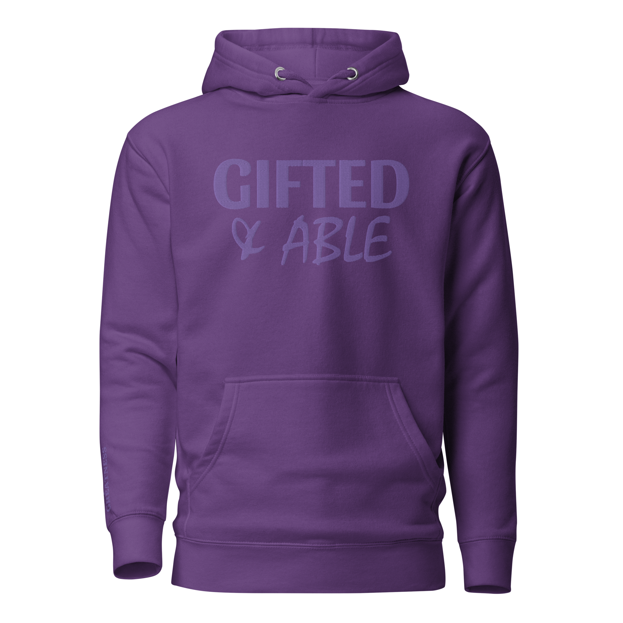 Royalty Purple Solid Embroidered Hoodie
