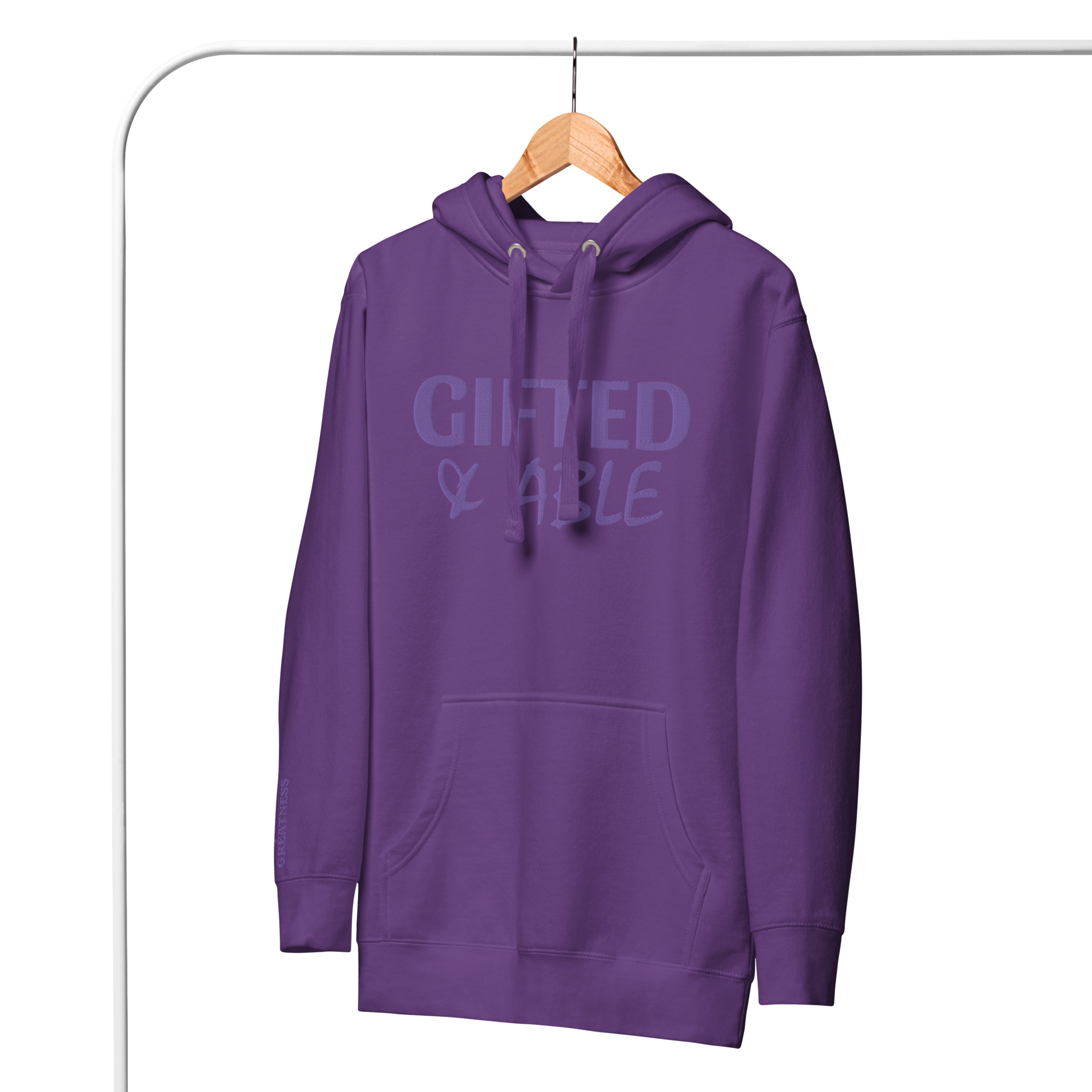 Royalty Purple Solid Embroidered Hoodie