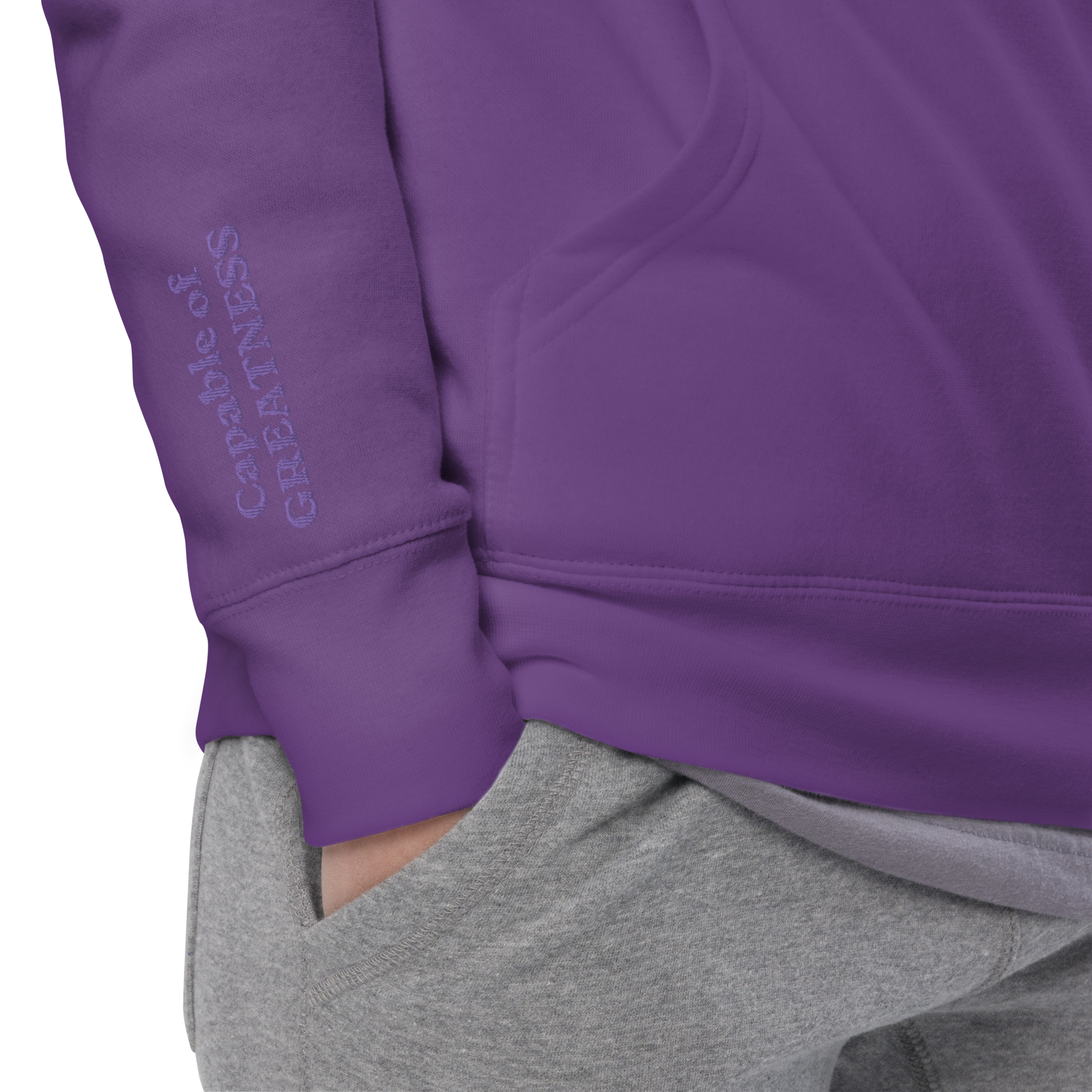 Royalty Purple Solid Embroidered Hoodie