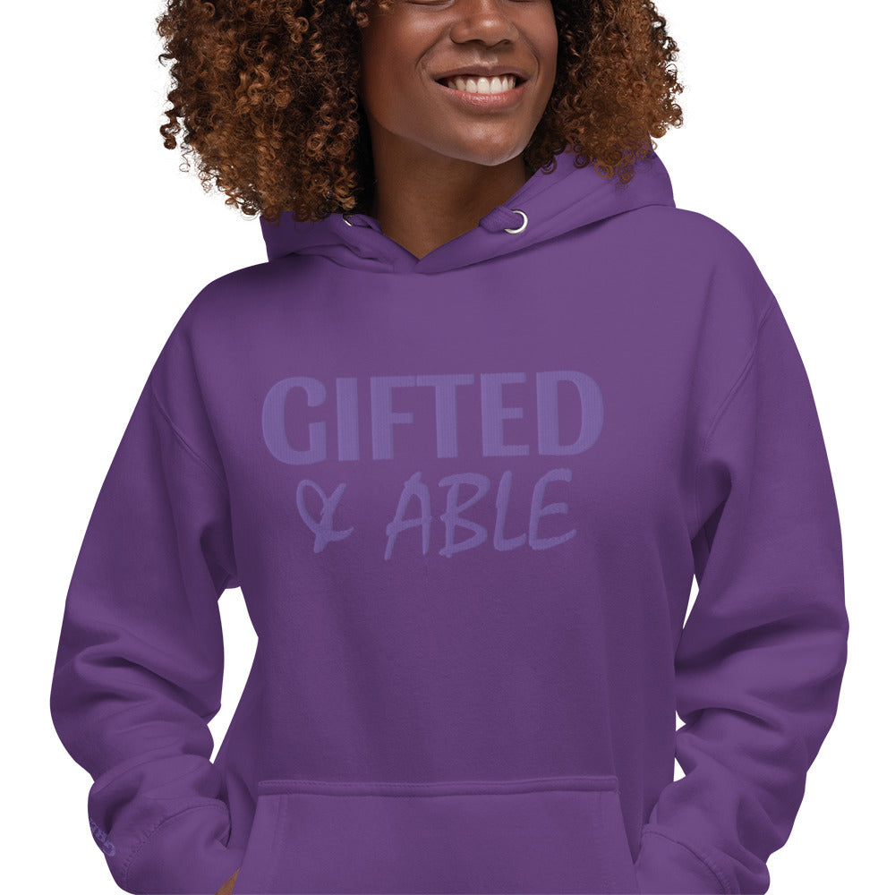 Royalty Purple Solid Embroidered Hoodie