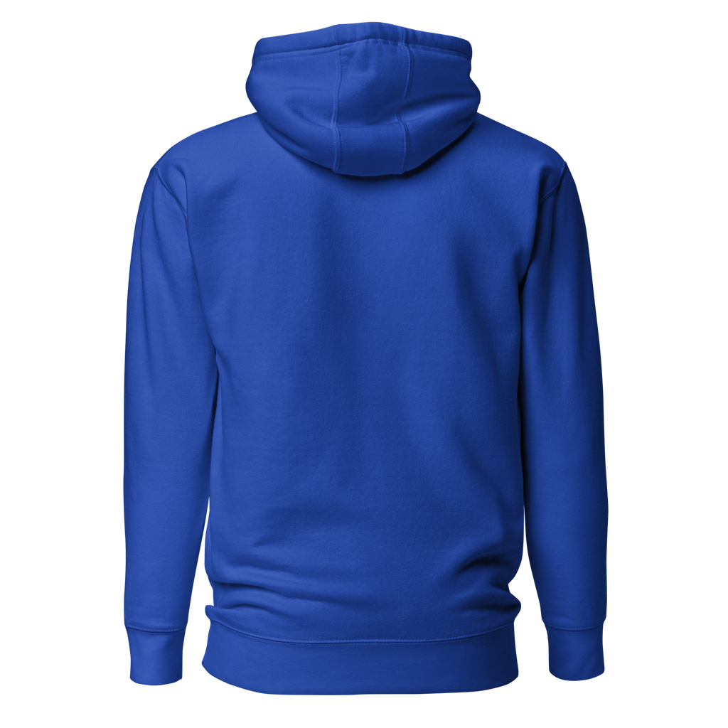 Royal Blue Solid Embroidered Hoodie