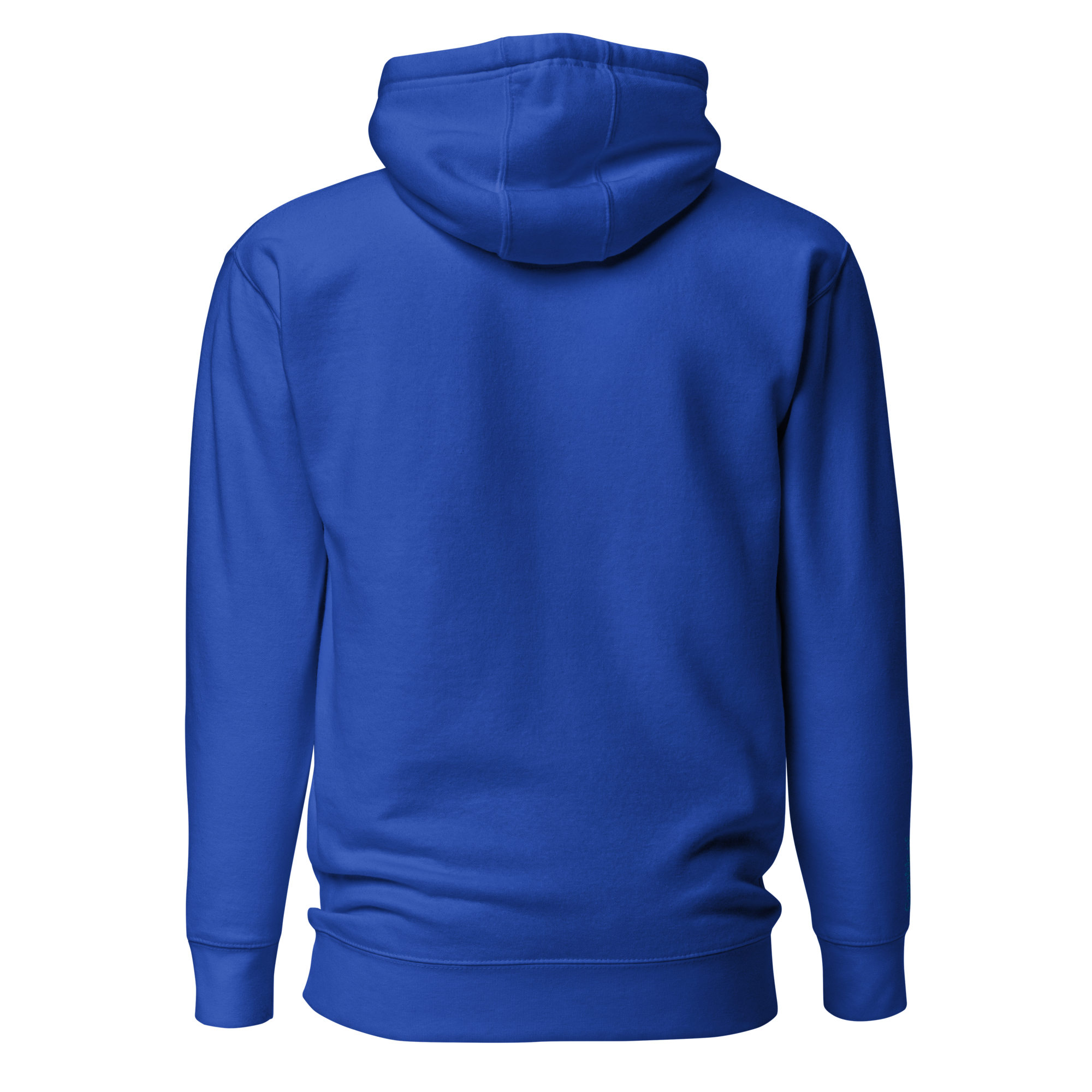 Royal Blue Solid Embroidered Hoodie