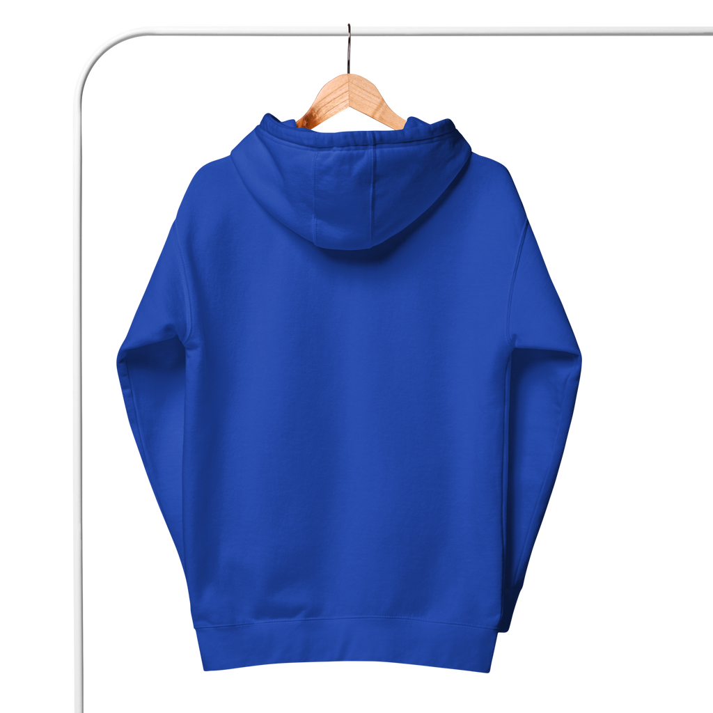 Royal Blue Solid Embroidered Hoodie